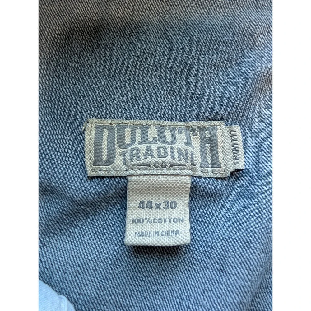 Duluth Trading Co Trim Fit Blue Denim Jeans 44x30 Mens Straight Leg‎